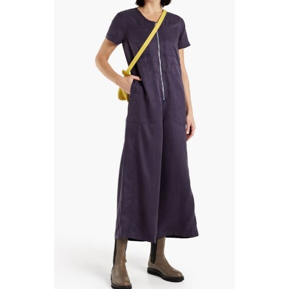 L.F. Markey Felix cropped washed-twill jumpsuit Size 6 - Picture 4 of 9